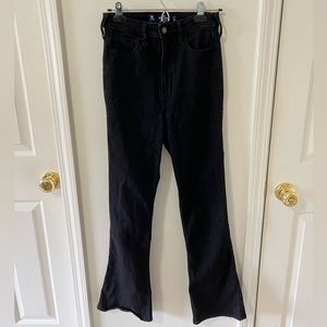 High rise black flare jeans